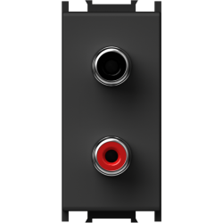 TEM Πριζα Audio 2xRCA 1M Μαυρη KM22SB