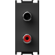 TEM Πριζα Audio 2xRCA 1M Μαυρη KM22SB