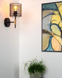 Φωτιστικό Απλίκα Τοίχου Ε27 Μαύρο Μεταλλικό Φ15 Baskett 45259/01/30 Lucide
