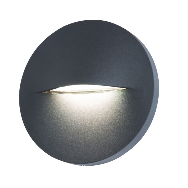 Φωτιστικό Επιτοίχιο Εξωτερικού Χώρου Led 3W 3000K Ανθρακί BROW- RD IP65 Lucido 07-8631020