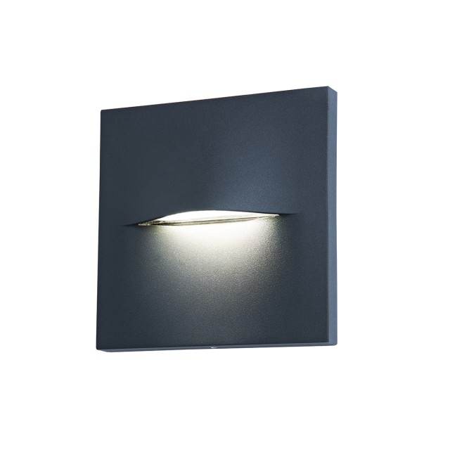 Φωτιστικό Επιτοίχιο Εξωτερικού χώρου Led  3W 3000K ανθρακί BROW-SQ WH 07-8631022 Lucido