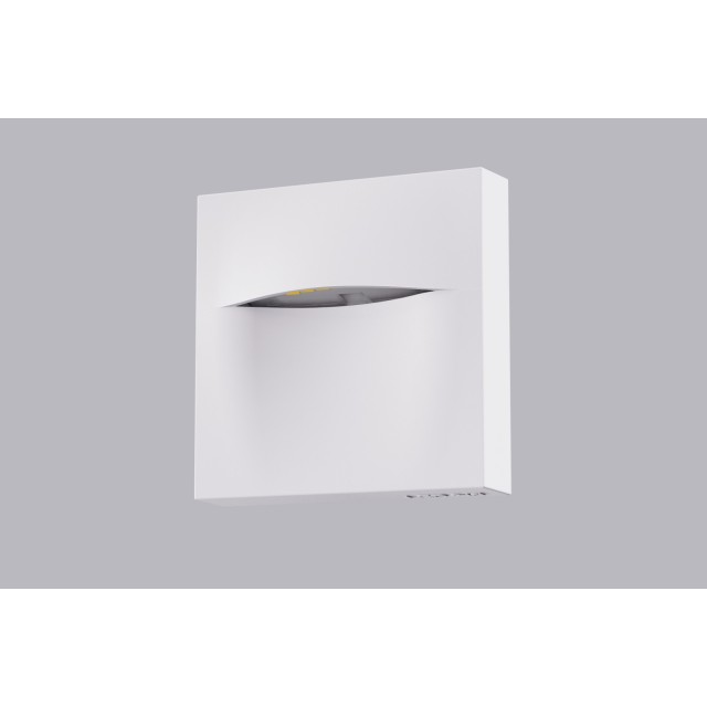 Φωτιστικό Επιτοίχιο Εξωτερικού Χώρου Led  3W 3000K Λευκό BROW-SQ WH 07-8631023 Lucido