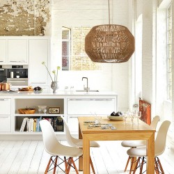 INLIGHT Κρεμαστό φωτιστικό καφέ από σχοινί 1XE27 D:35cm 4503