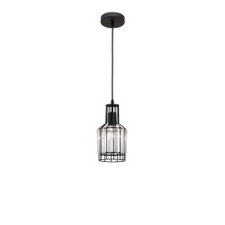 Black Aluminium & Crystal LED E27 1x40 Watt 230 Volt IP20 Bulb Excluded D: 13.5 H1: 25 H2: 120 cm 9001703 