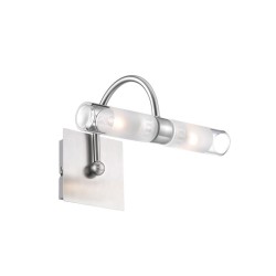 Clear Glass Satin Nickel Metal G9 2x40 Watt 230 Volt IP44 Bulb Excluded L: 22 W: 12 H: 18 cm 6310661