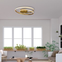 Πλαφονιέρα οροφής LED 36W 3CCT από αλουμίνιο σε χρυσαφί απόχρωση D:55cm (42028-GL) INLIGHT