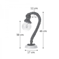 Επιτραπέζιο φωτιστικό από καφέ σχοινί 1XE27 D:46cm (3439-WH) INLIGHT 