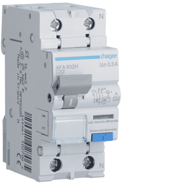 ΡΕΛΕ ΔΙΑΦΥΓΗΣ Α 300mA &ΑΣΦ. 6kA C 2P 32A