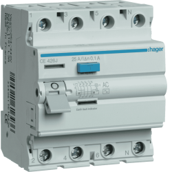 ΡΕΛΕ ΔΙΑΡΡΟΗΣ AC 100mA 4X25A