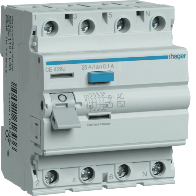 ΡΕΛΕ ΔΙΑΡΡΟΗΣ AC 100mA 4X25A