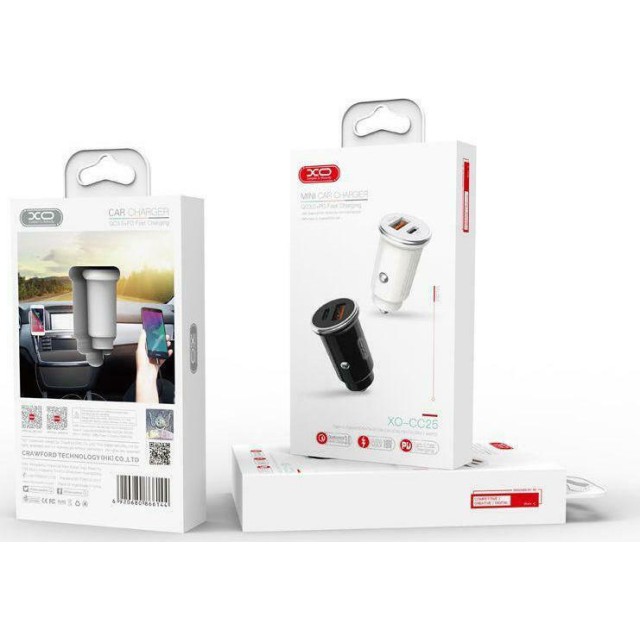 ΤΑΧΥΦΟΡΤΙΣΤΗΣ ΑΥΤΟΚΙΝΗΤΟΥ 18W ΜΕ 2 ΕΞΟΔΟΥΣ USB TYPE A+ USB TYPE C AMARAD XO-CC25 