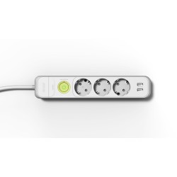 Πολύπριζο Υπερτασικό 3 Σούκο 2 Θέσεις USB Με Διακόπτη και Καλώδιο 1.5m 2633 Famatel 