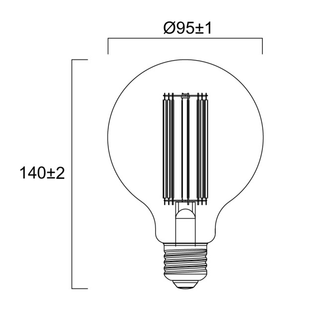 Λάμπα LED E27 7W 2000K Sylvania ToLEDo Vintage G95 DIM 0030154