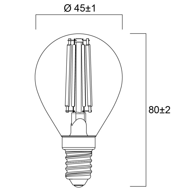 SYLVANIA ToLEDo RT Ball V5 CL DIM 470LM 827 E14 SL  0029490  SYLVANIA ToLEDo RT Ball V5 CL DIM 470LM 827 E14 SL  0029490