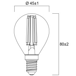 Λάμπα LED Σφαιρική 6W 806lm E14 230V 2700K Θερμό Λευκό Filament 0029533 Sylvania