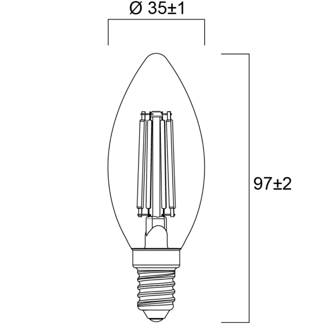 Λάμπα LED Κερί 6W 806LM E14 230V 2700K Θερμό Λευκό Filament 0029376 Sylvania Λάμπα LED Κερί 6W 806LM E14 230V 2700K Θερμό Λευκό Filament 0029376 Sylvania