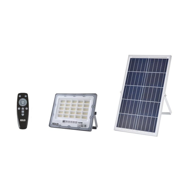ΠΡΟΒΟΛΕΑΣ SOLAR 120W 3xCCT ΜΕ ΧΕΙΡΙΣΤΗΡΙΟ PANEL 6V/12W RED LED 29233