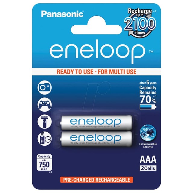 ΜΠΑΤΑΡΙΑ ΕΠΑΝ/ΝΗ PANASONIC ENELOOP AAA 750mAh BL 2 TMX