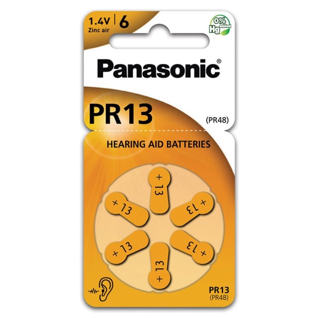 ΜΠΑΤΑΡΙΑ ΑΚΟΥΣΤΙΚΩΝ ΒΑΡΗΚΟΙΑΣ PR-13 PANASONIC(BL6ΤΕΜ)