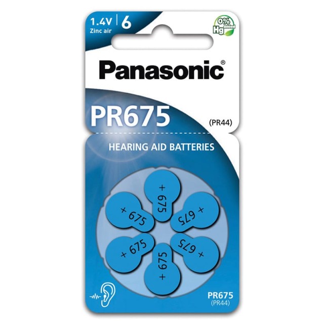 ΜΠΑΤΑΡΙΑ ΑΚΟΥΣΤΙΚΩΝ ΒΑΡΗΚΟΙΑΣ PR-675 PANASONIC(BL6ΤΕΜ)