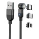 ΜΑΓΝΗΤΙΚΟ ΚΑΛΩΔΙΟ USB 3 ΣΕ 1 (A ΣΕ C, MICRO, LIGHTNING) 1m ΜΑΥΡΟ
