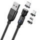 ΜΑΓΝΗΤΙΚΟ ΚΑΛΩΔΙΟ USB 3 ΣΕ 1 (A ΣΕ C, MICRO, LIGHTNING) 1m ΜΑΥΡΟ