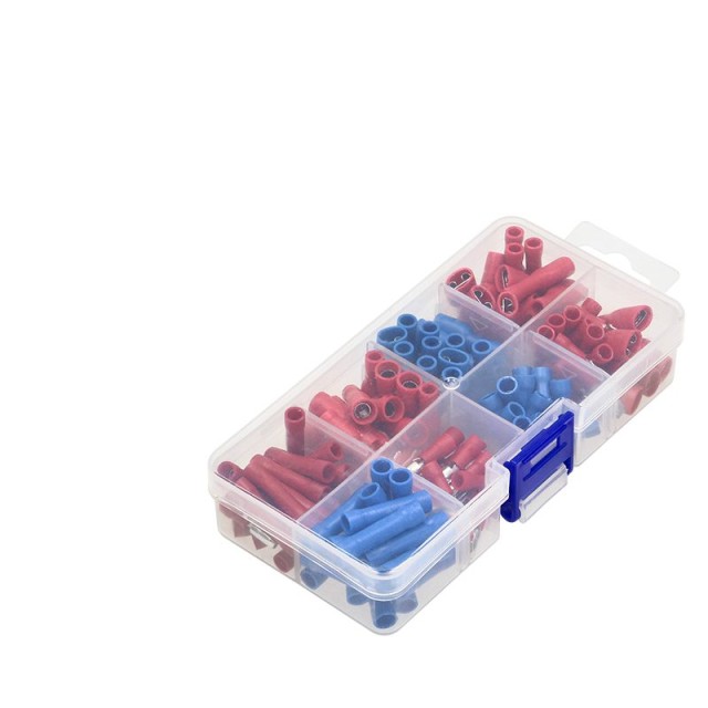 8114 ΣΕΤ ΑΚΡΟΔΕΚΤΕΣ MIXED ΚΥΛΙΝΔΡΙΚΟΙ & FAST ON 1mm ΕΩΣ 2,5mm 125 ΤΕΜΑΧΙΑ ORNO