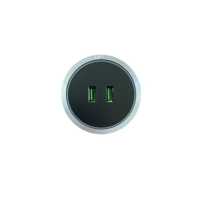 ΕΞΑΡΤΗΜΑ 2xUSB ΜΕ ΜΠΛΕ ΦΩΤΙΣΜΟ LED ΓΙΑ ΣΥΣΤΗΜΑ TRACK SOCKET AΣΗΜΙ