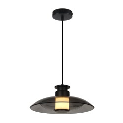 25142 LED ΚΡΕΜΑΣΤΟ ΜΟΝΟΦΩΤΟ 10W ΣΑΓΡΕ ΜΑΥΡΟ - ΦΙΜΕ ΓΚΡΙ ΓΥΑΛΙ