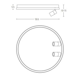 22015 LED ΦΩΤΙΣΤΙΚΟ ΟΡΟΦΗΣ ΕΣΩΤΕΡΙΚΟΥ ΧΩΡΟΥ 61W + 2X5W 3000K ΛΕΥΚΟ ΜΑΤ ΑΛΟΥΜΙΝΙΟ - ΜΕΤΑΛΛΟ 