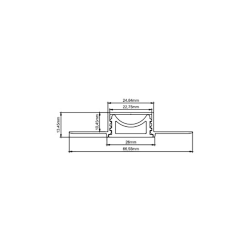 SIDE BENDING ALUMINIUM PROFILE WITH SILICON TUBE DIFFUSER 2M