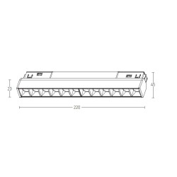GRILLE LAMP  8W 3000K   BLACK   DIMMABLE