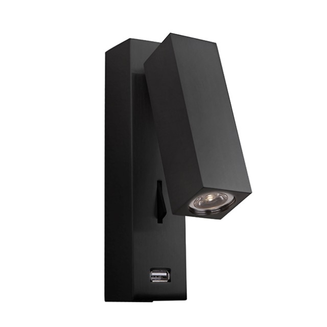 SCONCE BLACK MATT LED-USB