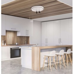 22014 LED ΦΩΤΙΣΤΙΚΟ ΟΡΟΦΗΣ ΕΣΩΤΕΡΙΚΟΥ ΧΩΡΟΥ 61W + 2X5W 3000K ΜΑΥΡΟ ΜΑΤ ΑΛΟΥΜΙΝΙΟ - ΜΕΤΑΛΛΟ