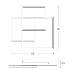 Πλαφονιέρα Φωτιστικό Οροφής 56cm LED 48W IP20 3000K Zambelis