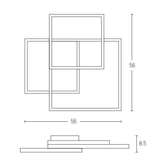 Πλαφονιέρα Φωτιστικό Οροφής 56cm LED 48W IP20 3000K Zambelis