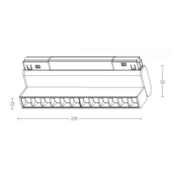 20290 ΜΑΥΡΟ ΡΥΘΜΙΖΟΜΕΝΟ LED GRILLE ΦΩΣ 12W 3000K ON-OFF