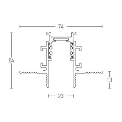 2083W-2 ΧΩΝΕΥΤΟ ΒΑΘΥ TRIMLESS ΜΑΓΝΗΤΙΚΟ ΠΡΟΦΙΛ 2M ΛΕΥΚΟ