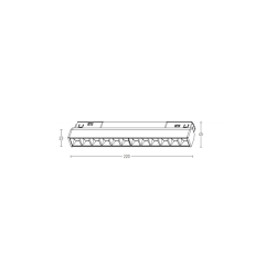 2091-27B ΜΑΥΡΟ LED ΜΑΓΝΗΤΙΚΟ GRILLE ΣΠΟΤ ΦΩΤΙΣΜΟΥ 8W 2700K DALI DIMMABLE ΓΙΑ 48V ΜΑΓΝΗΤΙΚΕΣ ΡΑΓΕΣ