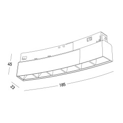 22099 ΜΑΥΡΟ ΜΑΓΝΗΤΙΚΟ GRILLE ΦΩΣ 8W 3000K DIMMABLE ΓΙΑ 48V ΚΑΜΠΥΛΩΤΕΣ ΜΑΓΝΗΤΙΚΕΣ ΡΑΓΕΣ 900ΜΜ