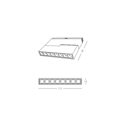 23115 ULTRA SLIM ΜΑΓΝΗΤΙΚΟ GRILLE ΦΩΤΙΣΤΙΚΟ 8W 3000K ΜΑΥΡΟ ΓΙΑ 48V ULTRA SLIM ΜΑΓΝΗΤΙΚΕΣ ΡΑΓΕΣ