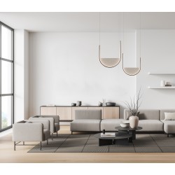 23164 LED ΚΡΕΜΑΣΤΟ ΜΟΝΟΦΩΤΟ 28W ΜΑΥΡΟ ΑΛΟΥΜΙΝΙΟ - ΑΠΑΛΟ ΓΚΡΙ ΓΥΑΛΙ
