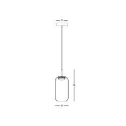 23218 ΚΡΕΜΑΣΤΟ ΜΟΝΟΦΩΤΟ ΦΩΤΙΣΤΙΚΟ LED 12W 3000K ΜΑΥΡΟ ΜΕΤΑΛΛΟ- ΧΡΥΣΟ ΓΥΑΛΙ