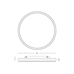 CEILING LED LIGHT 56W 2700K-3200K-4000K DALI SANDY WHITE - METAL - ALUMINIUM - MICROPRISMATIC DIFFUSER