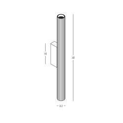 WALL LED LIGHT 2x6W 3000K SANDY WHITE METAL - ALUMINIUM