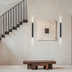 WALL LED LIGHT 2x6W 3000K SANDY BLACK METAL - ALUMINIUM