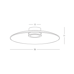 CEILING LED LIGHT 30W 2700K-3000K TRIAC BLACK MATT - TAWNY GLASS