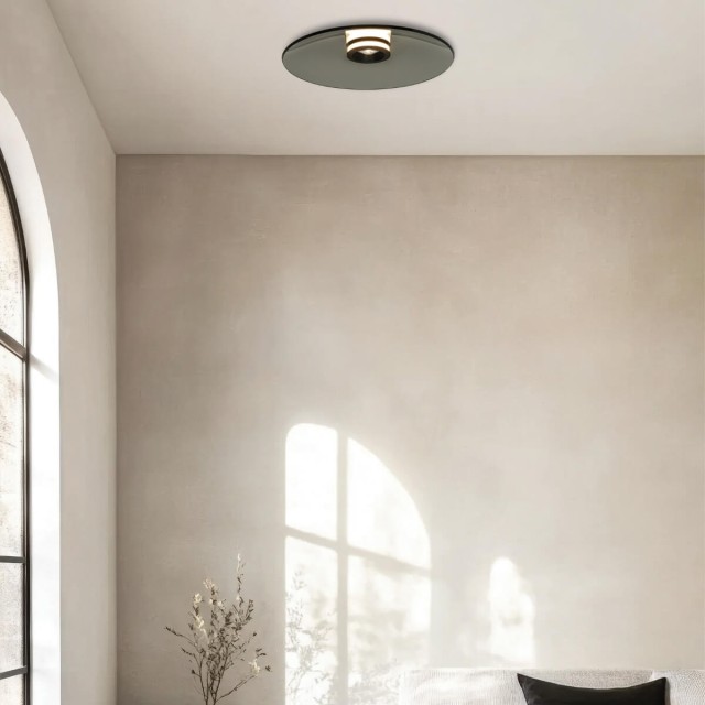 CEILING LED LIGHT 30W 2700K-3000K TRIAC BLACK MATT - SMOKED GLASS