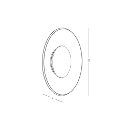 WALL LED LIGHT 18W 2700K-3000K TRIAC BLACK MATT - TAWNY GLASS