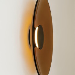 WALL LED LIGHT 22W 2700K-3000K TRIAC BLACK MATT - TAWNY GLASS